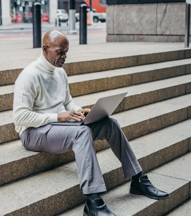 Professional working on a laptop